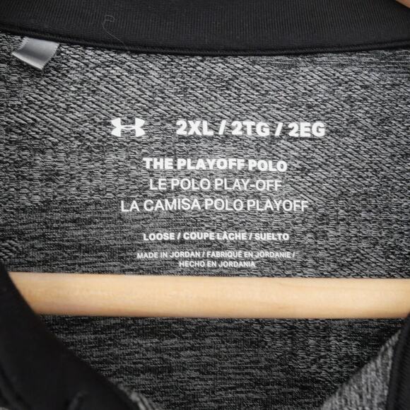 Under Armour Men's 2Xl  UA Playoff Camo Jacquard Polo Shirt Black Gray - Picture 4 of 10